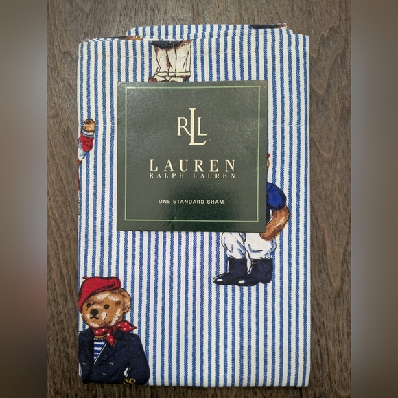 Ralph Lauren Teddy Bear Stripe STD Sham NIP
